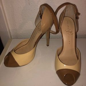 Ivanka Trump multi color strappy stilettos